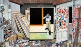 Francis Bacons Studio by Damian Elwes contemporary artwork painting works on paper