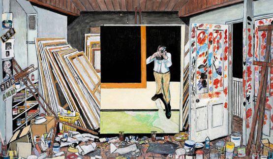 Francis Bacons Studio by Damian Elwes contemporary artwork Painting