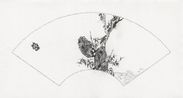 Fan painting Bamboo and Rock by Li Qing contemporary artwork Drawing