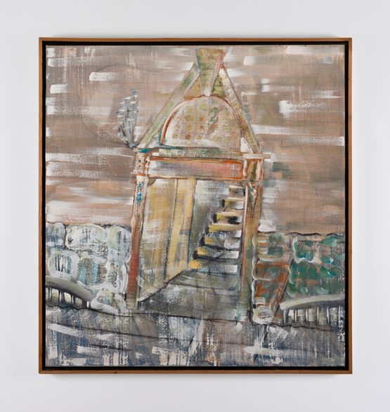 Doorway and Stair by Merlin James contemporary artwork Painting