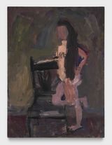 Nude with black chair by Janice Nowinski contemporary artwork painting