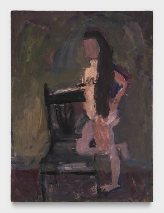 Nude with black chair by Janice Nowinski contemporary artwork Painting