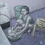 Laundry Dizzy Days by Johanna Helmuth contemporary artwork painting works on paper