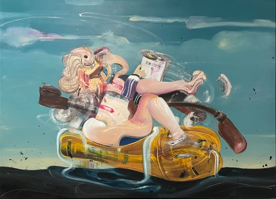 I and I the Summers Skirmish by Herru Yoga contemporary artwork Painting