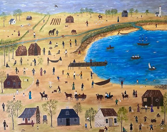 On the road to Ballarat by Marlene Gilson contemporary artwork Painting