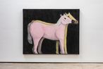 Two horses one pink and one gold by Andrew Sim contemporary artwork Works on Paper