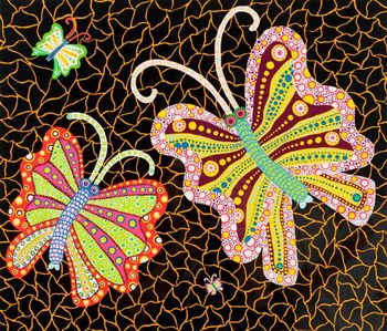 Butterflies by Yayoi Kusama contemporary artwork painting print