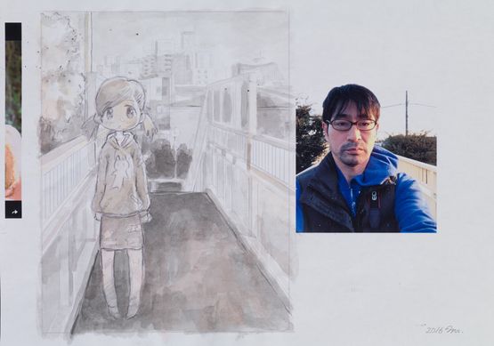On a Pedestrian Overpass by Mr. contemporary artwork Works on Paper