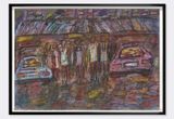 Women and Cars by David Koloane contemporary artwork mixed media painting works on paper
