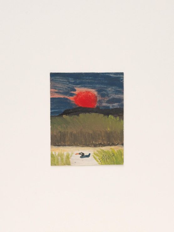 Untitled Red Sky Water Bird by Frank Walter contemporary artwork Painting