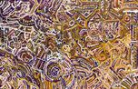 Bush Holiday Dreaming 25-401 by Leon Russell Black contemporary artwork Painting