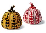 Pumpkin Cast Resin Figure - Red Yellow by Yayoi Kusama contemporary artwork sculpture