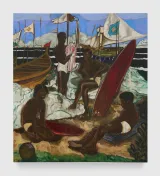Bathers and Boats by Gideon Appah contemporary artwork painting