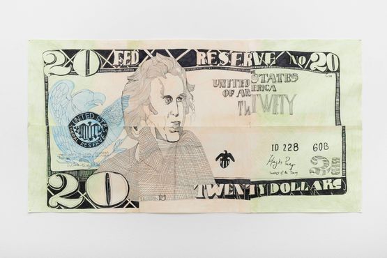 Andrew Jackson banknote by Keren Cytter contemporary artwork Works on Paper