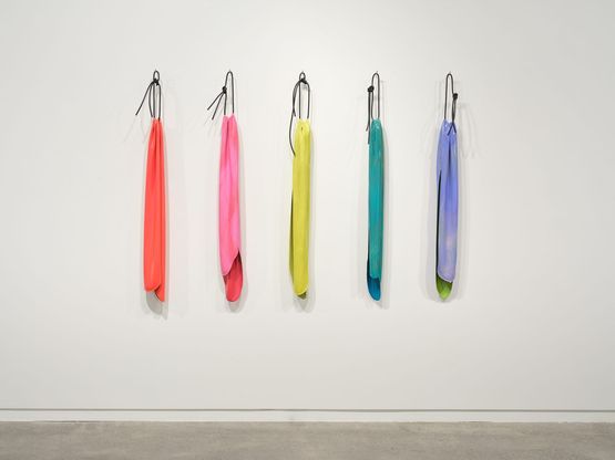 Red Gather Magenta Gather Yellow 3 Gather Green Gather Blue Gather by Helen Calder contemporary artwork Painting