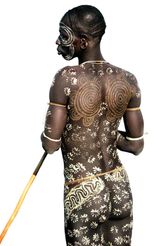 Surma Man with Painted Back Ethiopia  78 by Carol Beckwith  Angela Fisher contemporary artwork photography