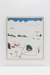 Winter village road by Klas Ernflo contemporary artwork drawing