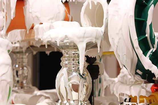 White Discharge Built-up Objects 15 detail by Teppei Kaneuji contemporary artwork Sculpture