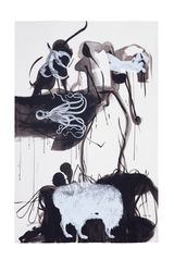 The Octopus and the Fur by Inci Eviner contemporary artwork painting works on paper print drawing