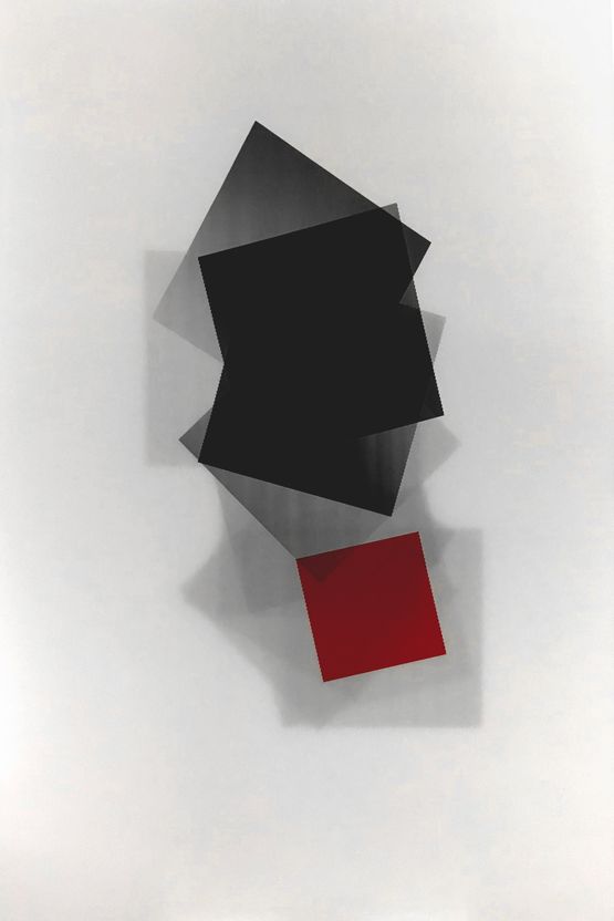 Black Squared Red Square by Babak Golkar contemporary artwork Print