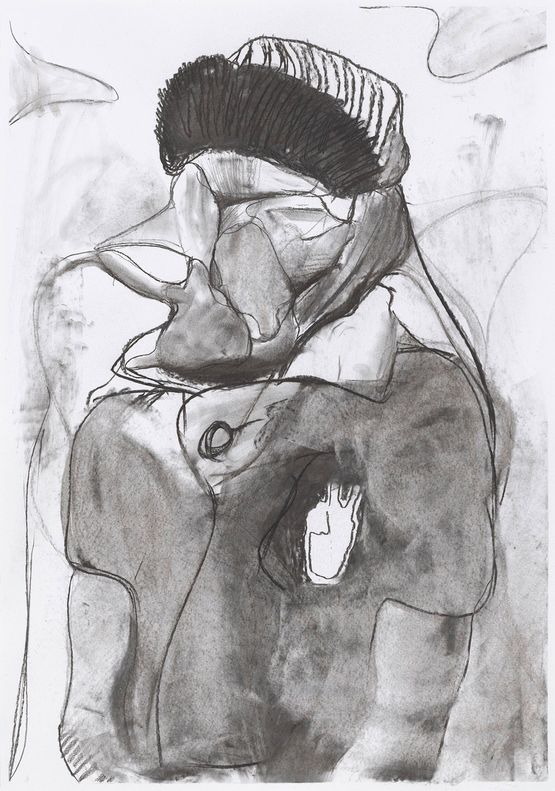 Study for Untitled by Adrian Ghenie contemporary artwork Works on Paper