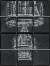 Chandelier Hallway by Gary Simmons contemporary artwork drawing works on paper