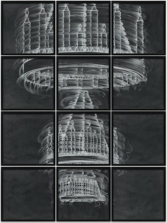 Chandelier Hallway by Gary Simmons contemporary artwork Works on Paper
