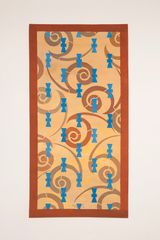 P8 - Spiral pattern from Tashkent caftan and blue Khiva glazed tiles by Chant Avedissian contemporary artwork painting