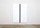 Untitled White Black Band Narrow Beveled by Mary Corse contemporary artwork Mixed Media