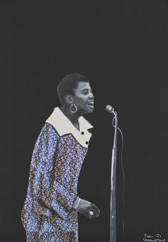 Miriam Makeba by Sam Nhlengethwa contemporary artwork Mixed Media