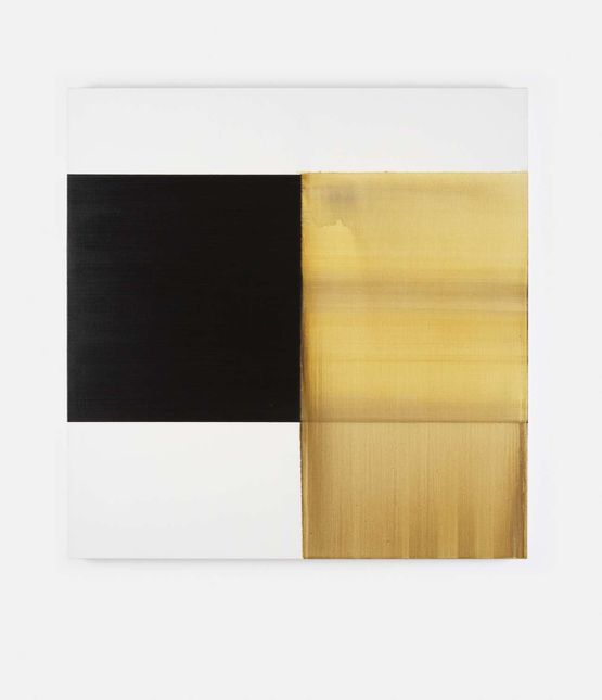 Exposed Painting Gold Green  Violet by Callum Innes contemporary artwork Painting