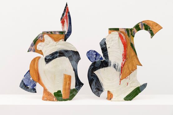 Athena Diptych Vase by Betty Woodman contemporary artwork Sculpture