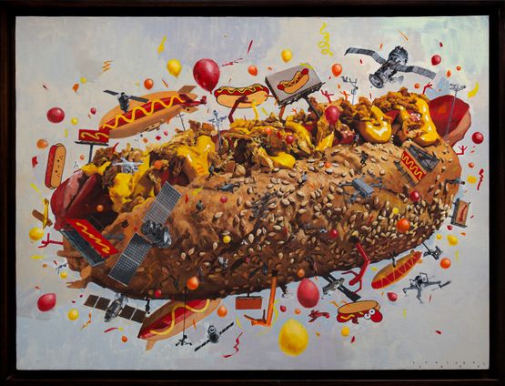 The hills have eyes and ears  and apparently  any toppings you like by Keb Cerda contemporary artwork Painting