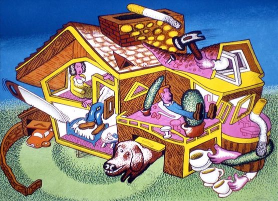 Modern Home by Peter Saul contemporary artwork Works on Paper