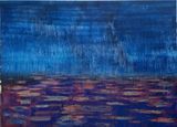 Noche azul y lluviosa en Mermejita by Dennis Miranda Zamorano contemporary artwork painting