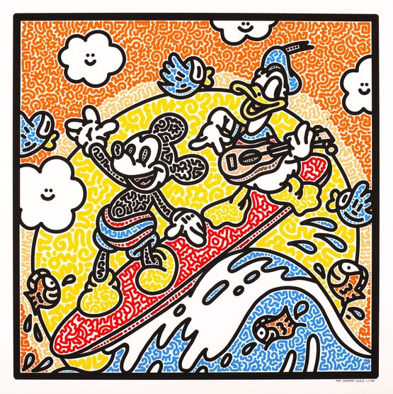 Disney Doodles - Hawaiian Holiday by Mr Doodle contemporary artwork Print