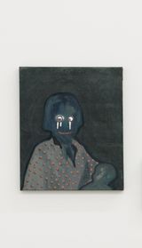 Portrait Girl Holding A Doll   by Lin Shan contemporary artwork painting