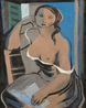 Jeune fille a la fenetre by Jean Souverbie contemporary artwork Painting