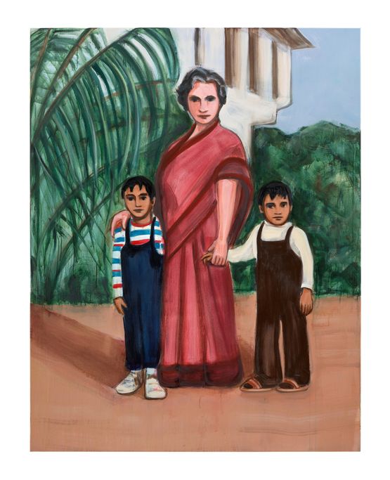 Sari and Dungarees by Matthew Krishanu contemporary artwork Painting