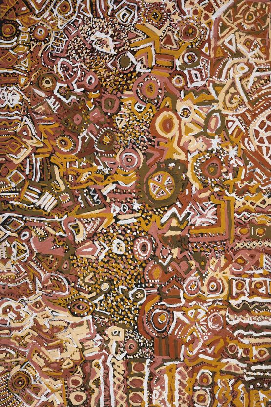 Bush Holiday Dreaming by Leon Russell Black contemporary artwork Painting