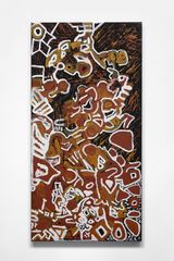 Pupuni Jilamara by Leon Russell Black contemporary artwork painting