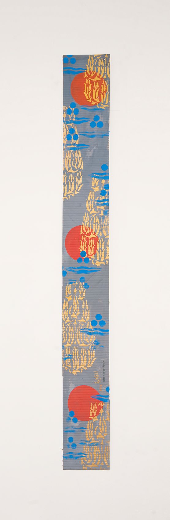 B6-3 red circles on blue background 5 Bukhara floral patterns by Chant Avedissian contemporary artwork Works on Paper