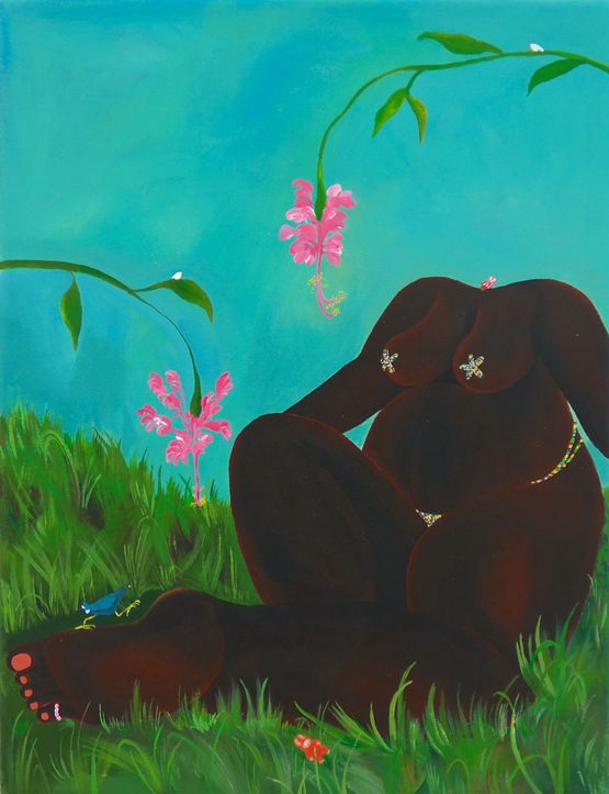 Cant buy food with fun by Bahati Simoens contemporary artwork Painting