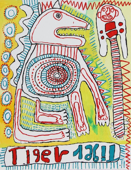 Malpa Wiru Good Friends by Kunmanara Tiger Yaltangki contemporary artwork Painting