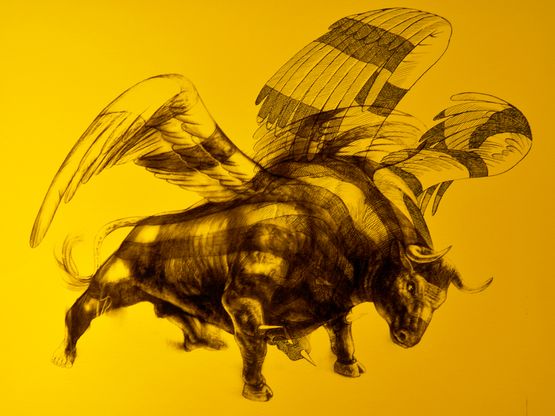YELLOW BULL by Ronald Ventura contemporary artwork Painting