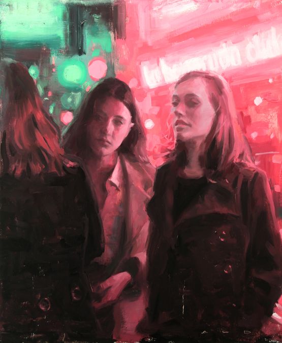 Red Streets by Aldo Balding contemporary artwork Painting