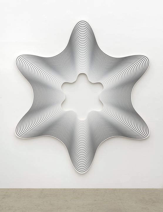 Delay Exa  3 Black to White by Philippe Decrauzat contemporary artwork Sculpture