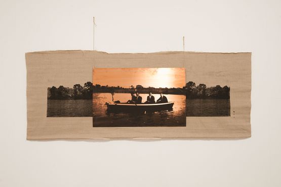 Ties on a Boat in the Lake by Manal Aldowayan contemporary artwork Print