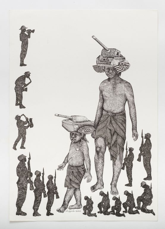 Generation Wish Yielding Trees and Atomic Tree 59 by Joydeb Roaja contemporary artwork Works on Paper
