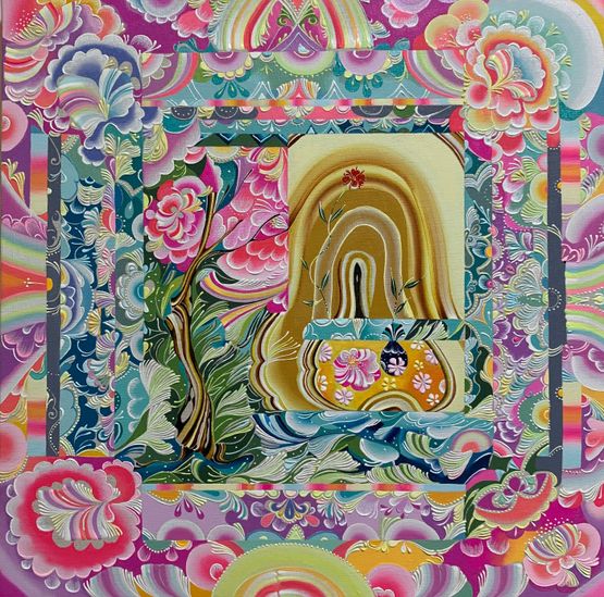 From Water Flowers Grow by Mizuno Rina contemporary artwork Painting